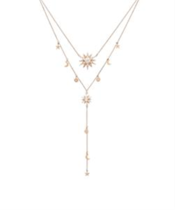 Colar-Y Celestial Star – Lua & Sol em Prata Esterlina 925