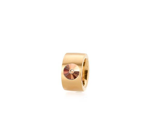Anel Aço Inox — Banho Ouro Amarelo com Cristal Swarovski 10mm (Modelo 2372)