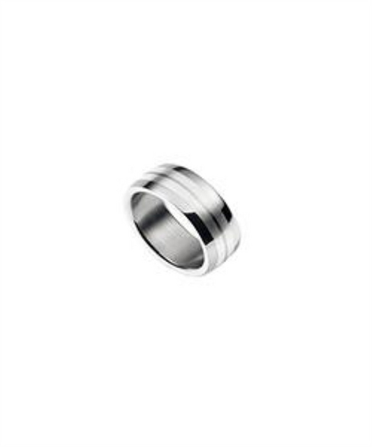 Anel Aço Inox – Modelo 2144 com Inlay em Prata 925