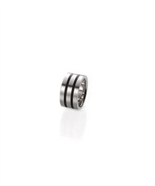 Anel Aço Inox – Modelo 2186 com Inlay Preto