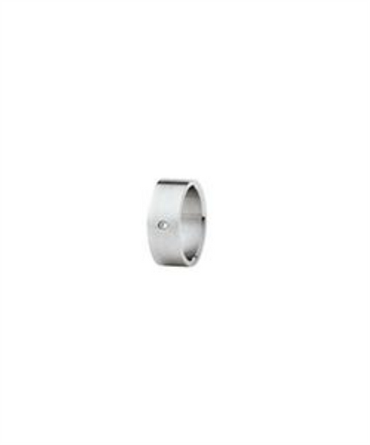 Anel Aço Inox Mate – Zircónia Branca (Modelo Slim & Wide)
