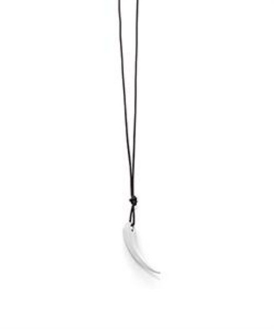 Colar Minimal em Pele com Pendente em Aço Inoxidável