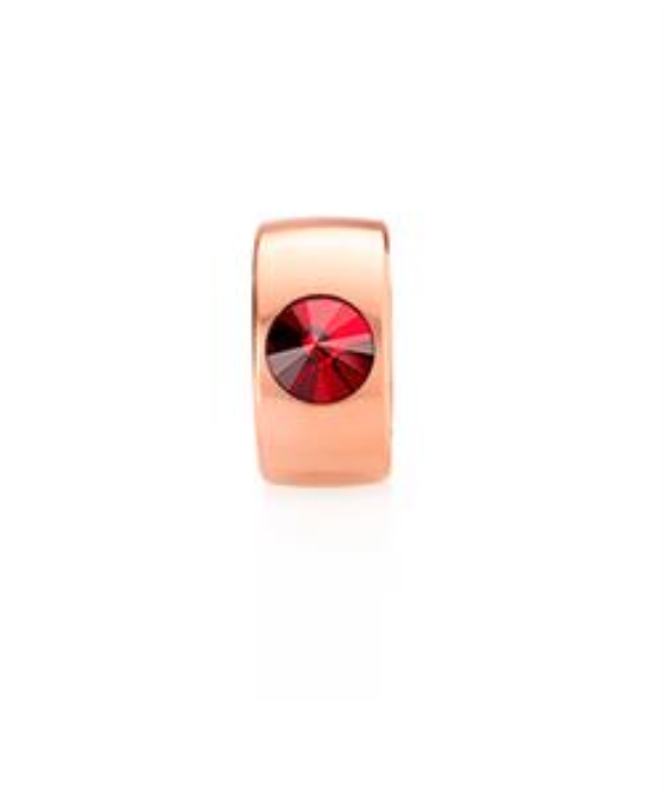 Anel Aço Inox — Banho Ouro Rosa com Cristal Swarovski 10mm (Modelo 2371)