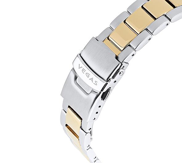 Relógio de Pulso Feminino — Elegância Bicolor em Aço Inoxidável