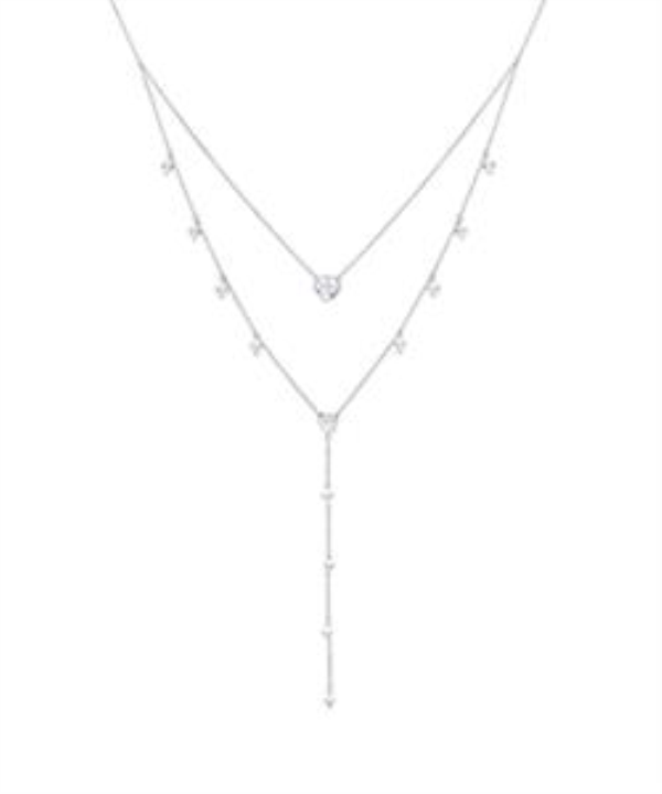 Colar-Y Heart Minimal – Cascata Delicada em Prata Esterlina 925