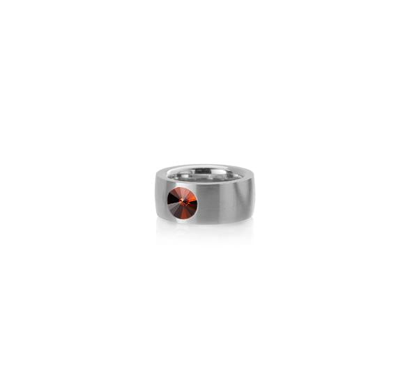 Anel Aço Inox — Cristal Swarovski 8mm (Modelo 2373)