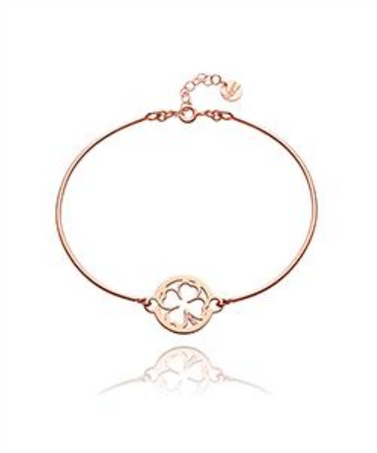Pulseira Lucky Clover – Prata 925 com Banho de Ouro Rosa e Zircónias